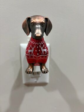 Wallflower Bath & Body Works Dachshund Plug-In Warmer with Red Holiday Sweater